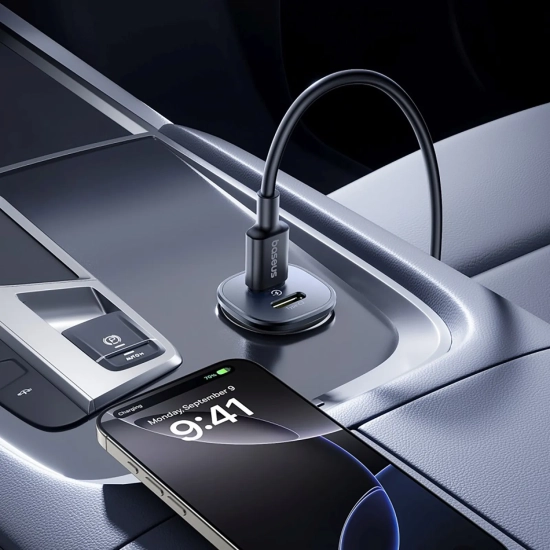 Baseus GoTrip ładowarka samochodowa 30 W 2x USB-C czarna