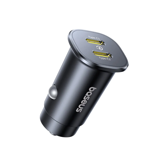 Baseus GoTrip ładowarka samochodowa 30 W 2x USB-C czarna