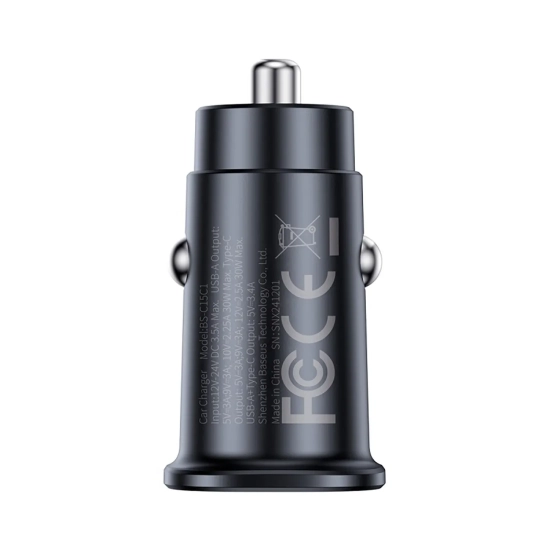 Baseus GoTrip ładowarka samochodowa 30 W 2x USB-C czarna