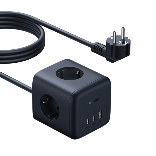 Baseus Listwa zasilająca EnerFill FA11 67 W 3x gniazdo EU 1,5 m