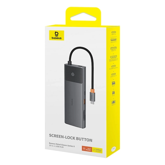 Baseus Hub USB-C Metal Gleam II 10w1 HDMI 4K 120Hz