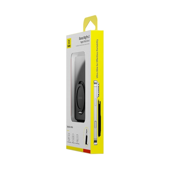 Baseus Portfel magnetyczny MagSafe z podstawką czarny