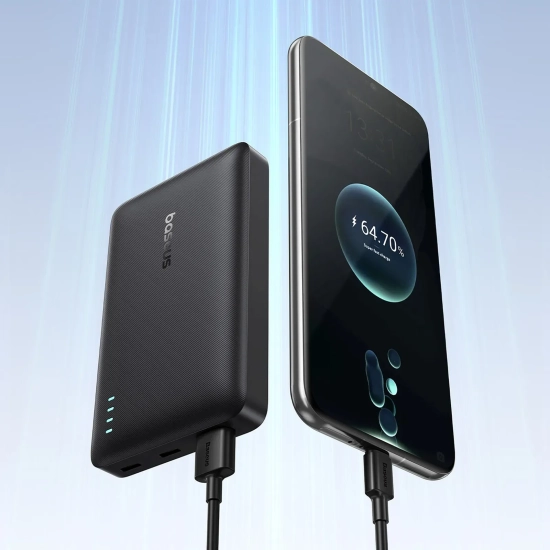 Powerbank 10000mAh 22.5W EnerFill FP21 USB-A USB-C z kablem USB-C - czarny