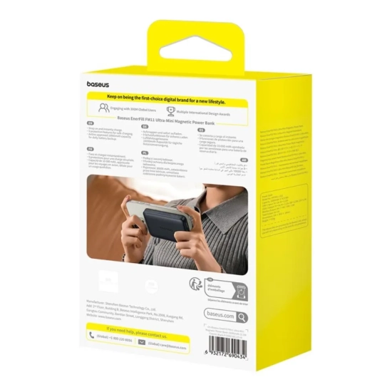 Baseus EnerFill FM11 Ultra-Mini powerbank 10000 mAh 22.5 W magnetyczny czarny