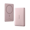 Powerbank 5000mAh 20W Ultra-Slim z kablem USB-C MagSafe 60W 30cm - różowy