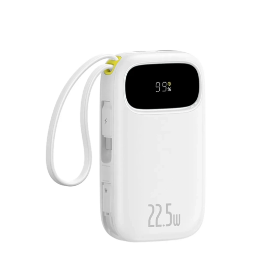 Powerbank 10000mAh z wyświetlaczem wbudowanymi kablami EnerFill FC31 22.5W