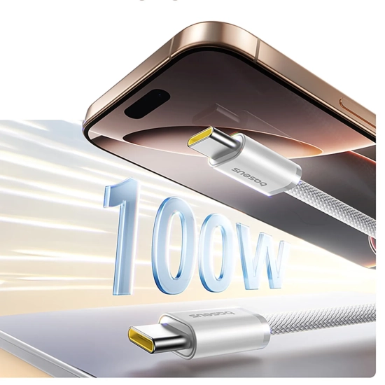 Baseus Dynamic 4 Pro USB-C – USB-C 100 W 1 m biały