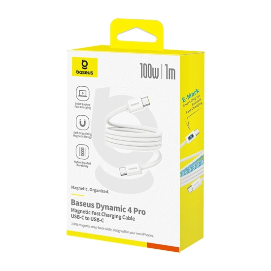 Baseus Dynamic 4 Pro USB-C – USB-C 100 W 1 m biały