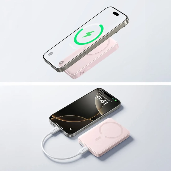 Powerbank indukcyjny 10000mAh 22.5W MagSafe z kablem USB-C 20V/3A 0.3m
