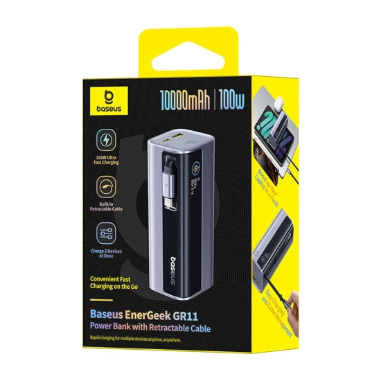 Baseus Powerbank EnerGeek GR11 10000 mAh 100 W szary