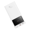 Powerbank 30000mAh 22.5W z kablem USB-A - USB-C 3A 30cm - biały