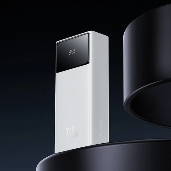 Powerbank 30000mAh 22.5W z kablem USB-A - USB-C 3A 30cm - biały