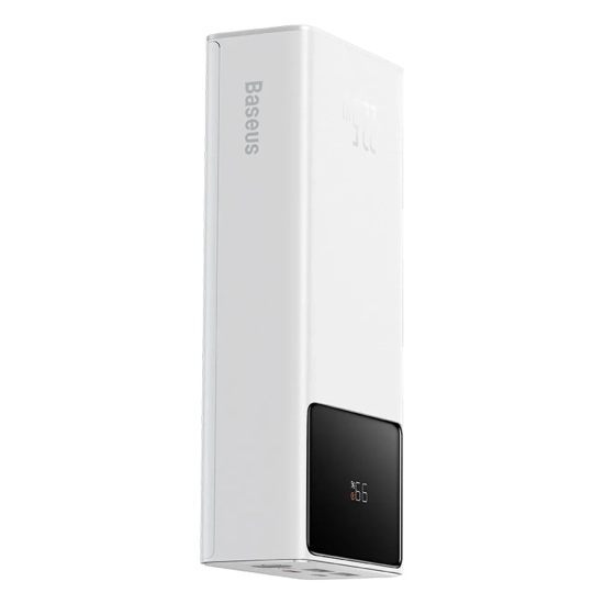 Powerbank 30000mAh 22.5W z kablem USB-A - USB-C 3A 30cm - biały