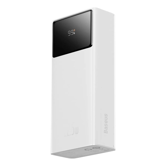 Baseus powerbank 30000mAh 22.5W biały — wariant produktu marki Baseus, kolor biały, pojemność 30000mAh, moc do 22.5W.