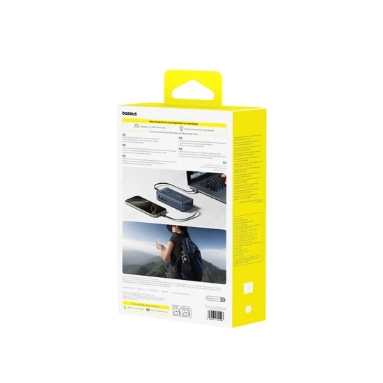 Baseus powerbank 20000 mAh 100 W zwijany kabel czarny