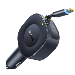 Baseus ładowarka samochodowa 30W zwijany kabel czarna — wariant produktu marki Baseus, kolor czarny, moc do 30W.