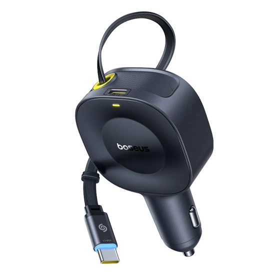Baseus ładowarka samochodowa 30 W zwijany kabel czarna