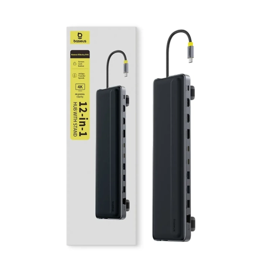 Stacja dokująca Baseus EliteJoy EH3 12w1 USB-C szara