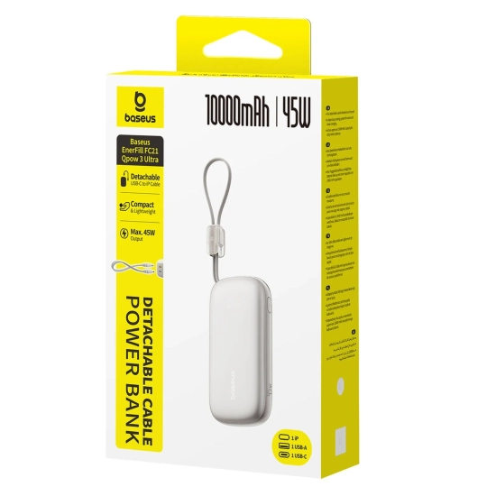 Baseus Powerbank FC21 Qpow 3 Ultra 10000 mAh 45 W Lightning tytanowy