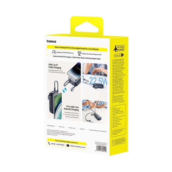 Powerbank 20000mAh 22.5W z wyświetlaczem kablem EnerFill FC21 Qpow 3 Ultra