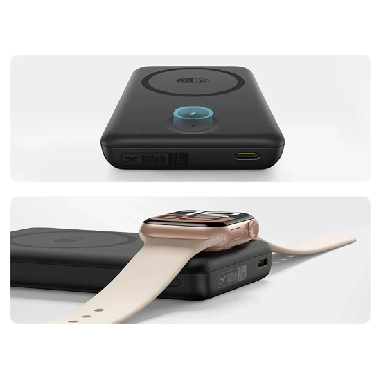 Powerbank 2w1 10000mAh USB-C do iPhona Apple Watch MagSafe 27W z kablem