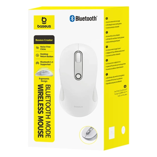 Baseus Mysz Bluetooth F02 ergonomiczna biała
