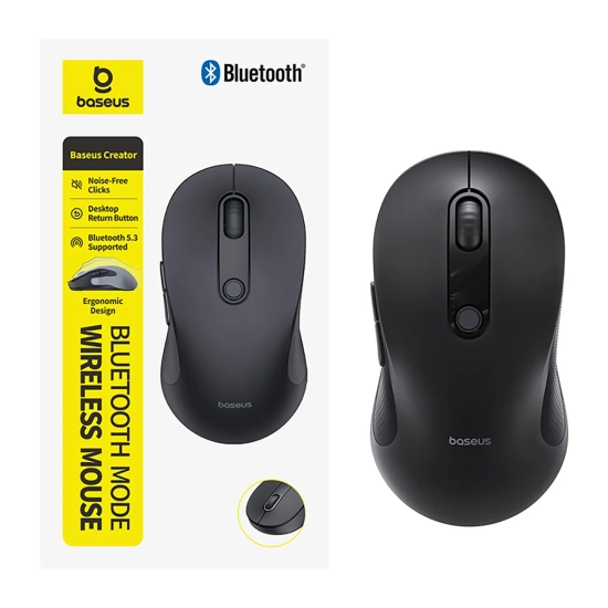 Baseus Mysz Bluetooth F02 ergonomiczna czarna