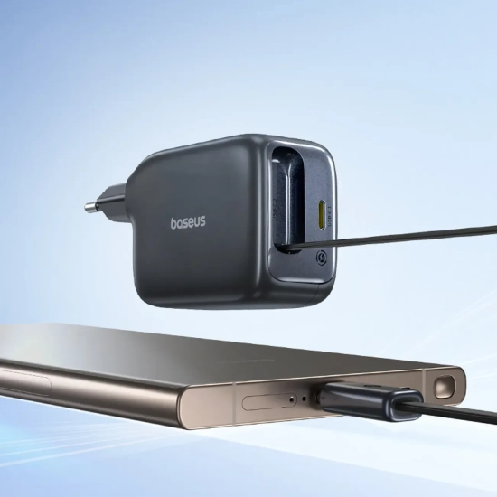 Ładowarka sieciowa USB-C ze zwijanym kablem USB-C EnerCore CJ11 45W