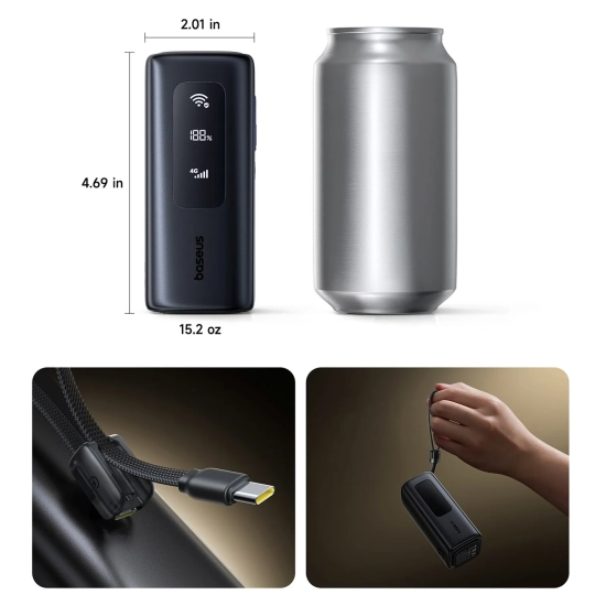 Baseus powerbank 20000 mAh 67 W czarny