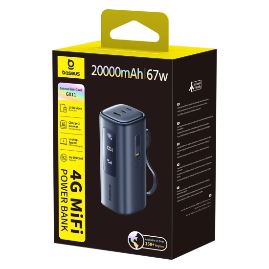 Baseus powerbank 20000 mAh 67 W czarny