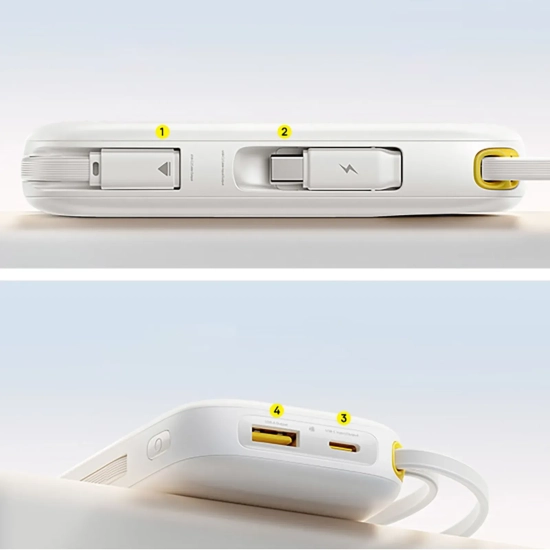 Powerbank 10000mAh 45W FC31 Qpow 3 z wyświetlaczem kablami USB-C iPhone