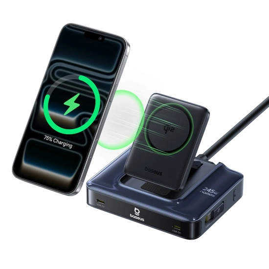 Baseus Stacja ładująca Nomos NH21 245 W 6w1 USB-C czarna