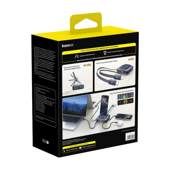 Baseus Stacja ładująca Nomos NH21 245 W 6w1 USB-C czarna