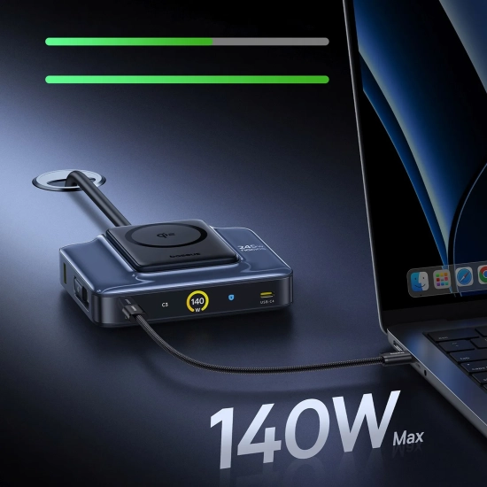 Baseus Stacja ładująca Nomos NH21 245 W 6w1 USB-C czarna