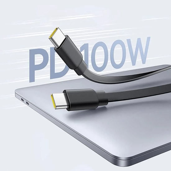 Kabel Baseus Free2Pull 2w1 USB-C 100W 1,2 m czarny