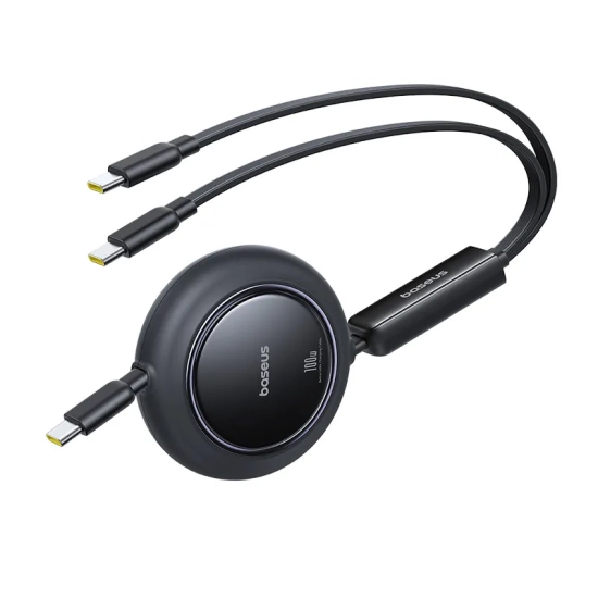 Baseus Free2Pull Mini USB-C – 2× USB-C 100W 1,2 m czarny – przewód ze złączami USB-C – 2× USB-C w kolorze czarny.