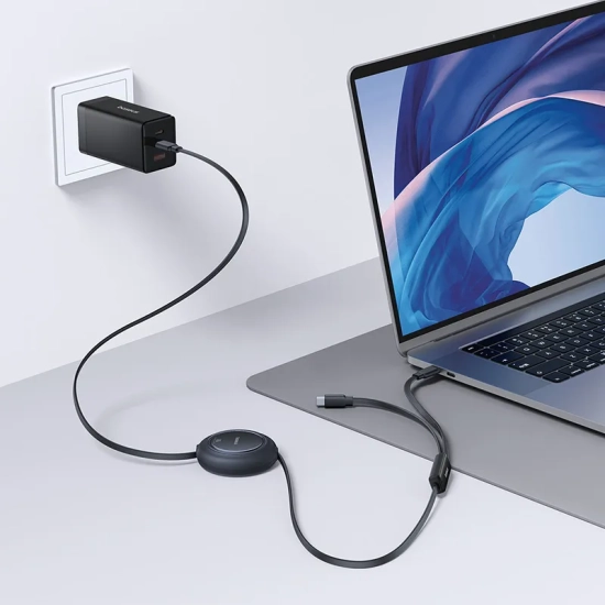 Baseus Free2Pull Mini USB-C – 2× USB-C 100 W 1,2 m czarny
