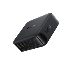 Baseus EnerFill FH21 ładowarka sieciowa 120W GaN 4x USB-C czarna — wariant produktu marki Baseus, kolor czarny, moc do 1