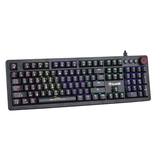 Klawiatura Marvo przewodowa (USB) US, czarna mechaniczna KG917