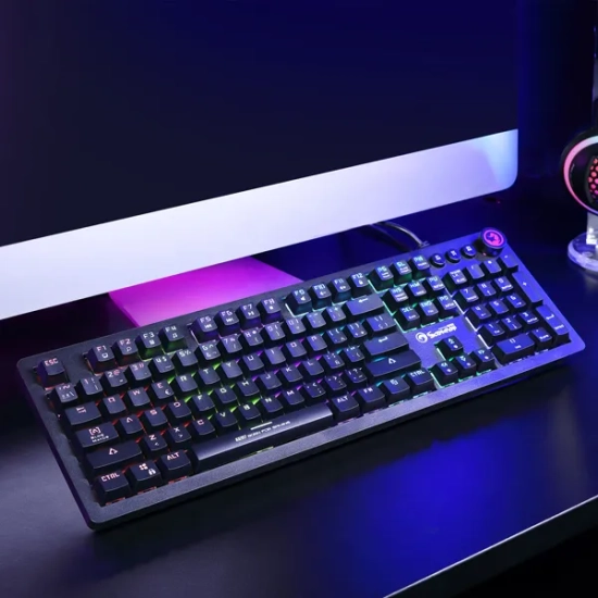Klawiatura Marvo przewodowa (USB) US, czarna mechaniczna KG917