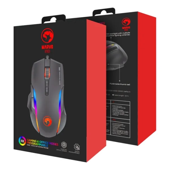 Mysz komputerowa Marvo G945 przewodowa, czarna, 10000 DPI G945 PRO
