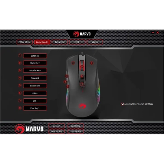 Mysz komputerowa Marvo przewodowa, czarna, 12000 DPI M519