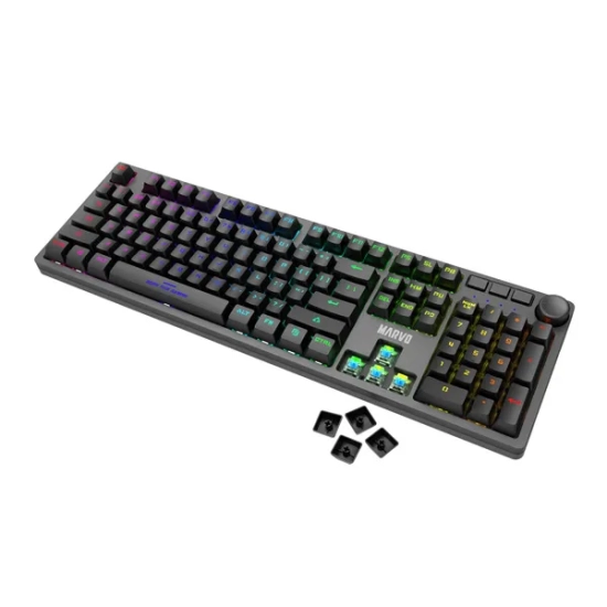 Klawiatura Marvo przewodowa (USB) US, czarna mechaniczna KG954 EN
