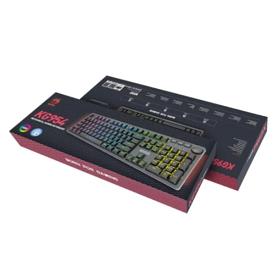 Klawiatura Marvo przewodowa (USB) US, czarna mechaniczna KG954 EN
