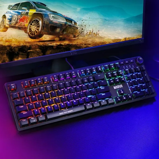 Klawiatura Marvo przewodowa (USB) US, czarna mechaniczna KG954 EN