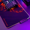 Podkładka pod mysz Marvo RGB, SCORP XL, czarna, 800 × 300 mm, 4 mm, Hub USB