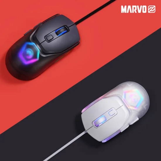 Mysz komputerowa Marvo FIT LITE G1 przewodowa, szara, 12000 DPI