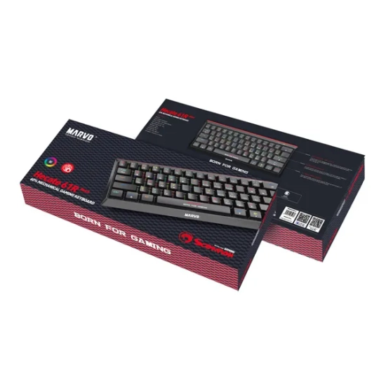 Klawiatura Marvo HECATE 61B przewodowa (USB) US, czarna mechaniczna