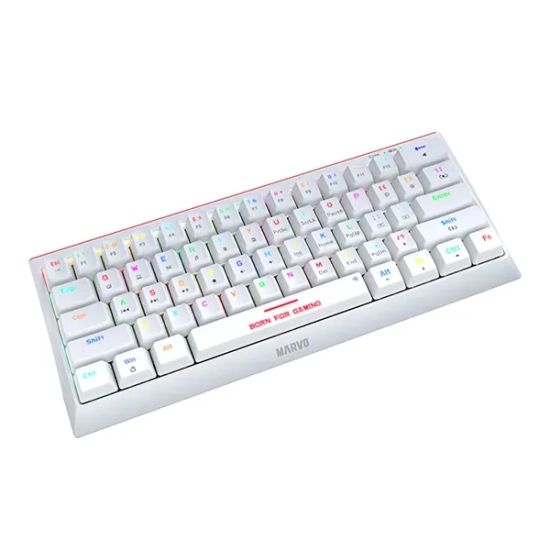 Klawiatura Marvo HECATE 61R przewodowa (USB) US, biała mechaniczna