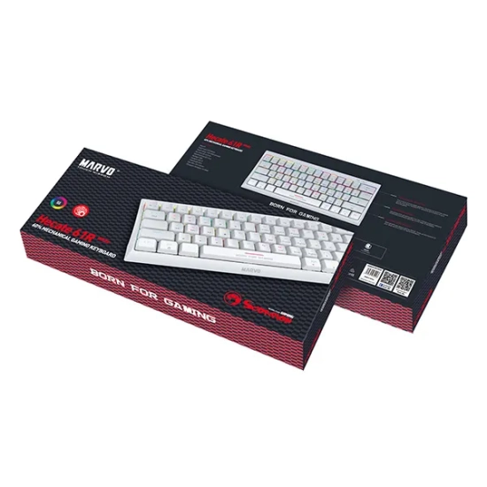 Klawiatura Marvo HECATE 61R przewodowa (USB) US, biała mechaniczna